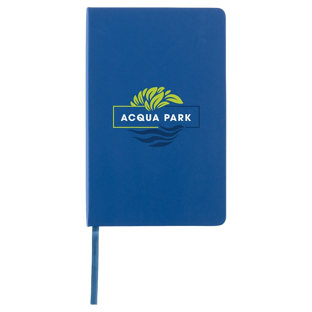 Splash Hardcover Journal opened to show its lined pages, branded journal detail shot
