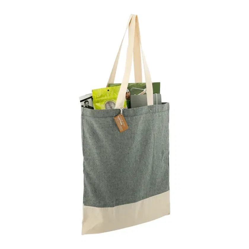 Split Recycled 5oz Cotton Twill Convention Tote — view 2