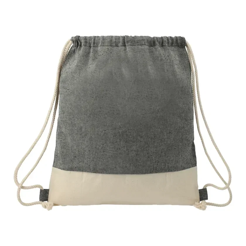 Split Recycled Cotton Drawstring Bag — view 2