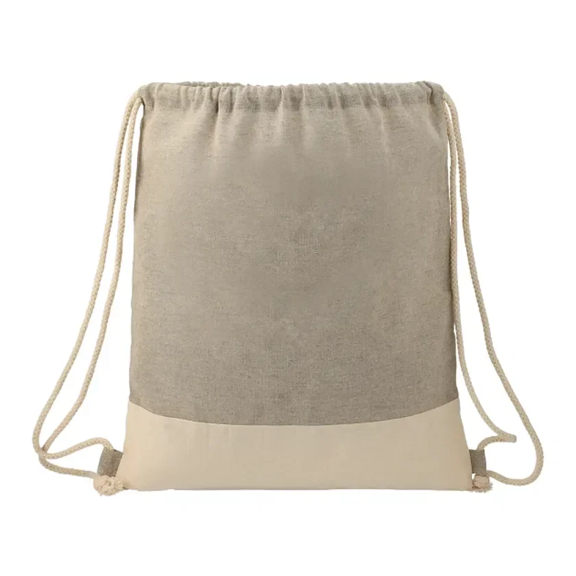 Split Recycled Cotton Drawstring Bag — view 3