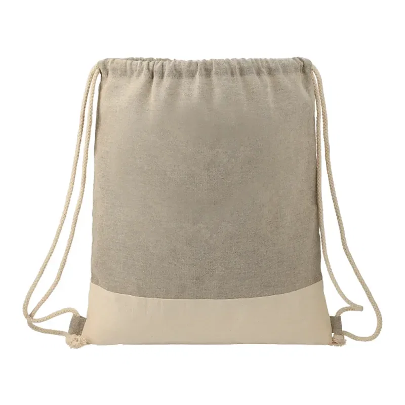 Split Recycled Cotton Drawstring Bag — view 3