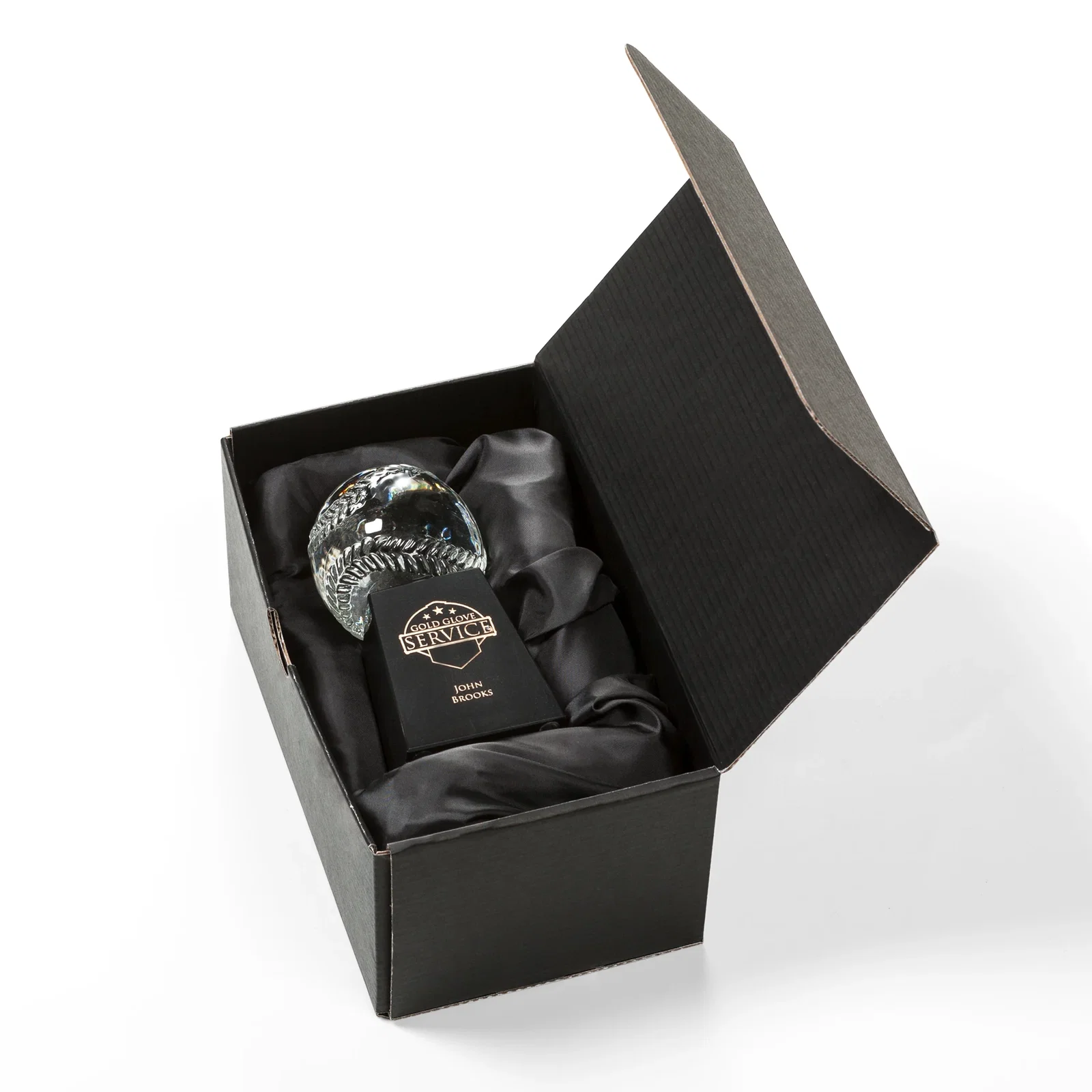Custom Starfire Crystal Sports Ball Award in Your Choice of Sport, desk awards for team milestone celebrations