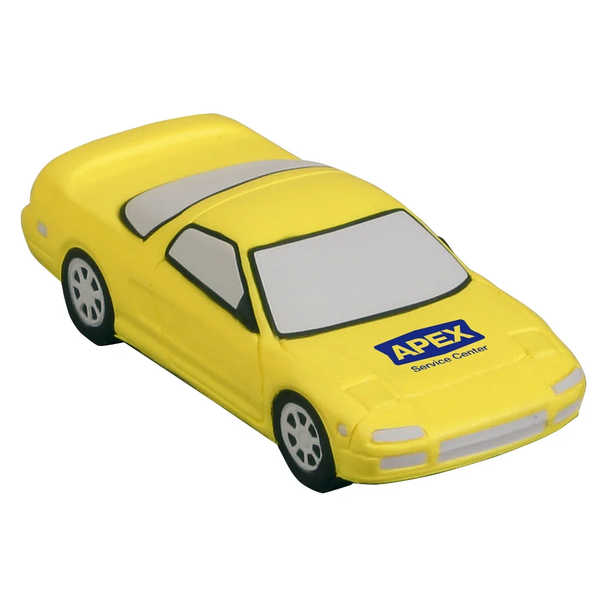 Sports car shaped polyurethane stress reliever, about 4-1/4 inches long