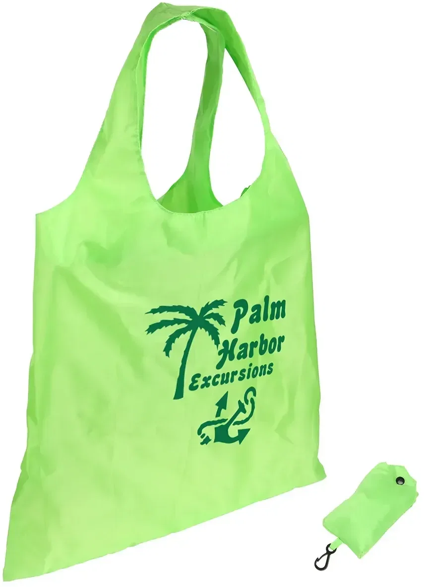 Promotional Spring Sling tote bag side profile showing reusable shopper handles