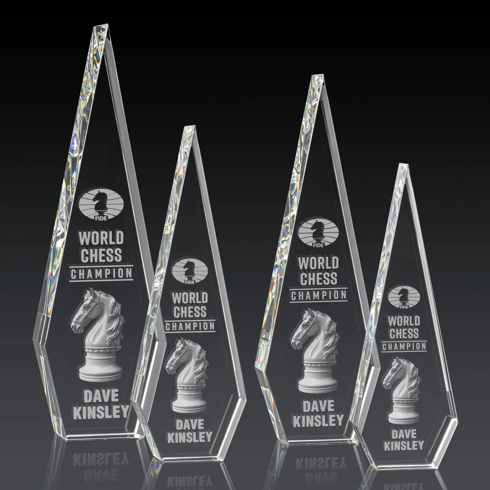 Custom Optical Crystal Elongated Diamond Award for company anniversary events