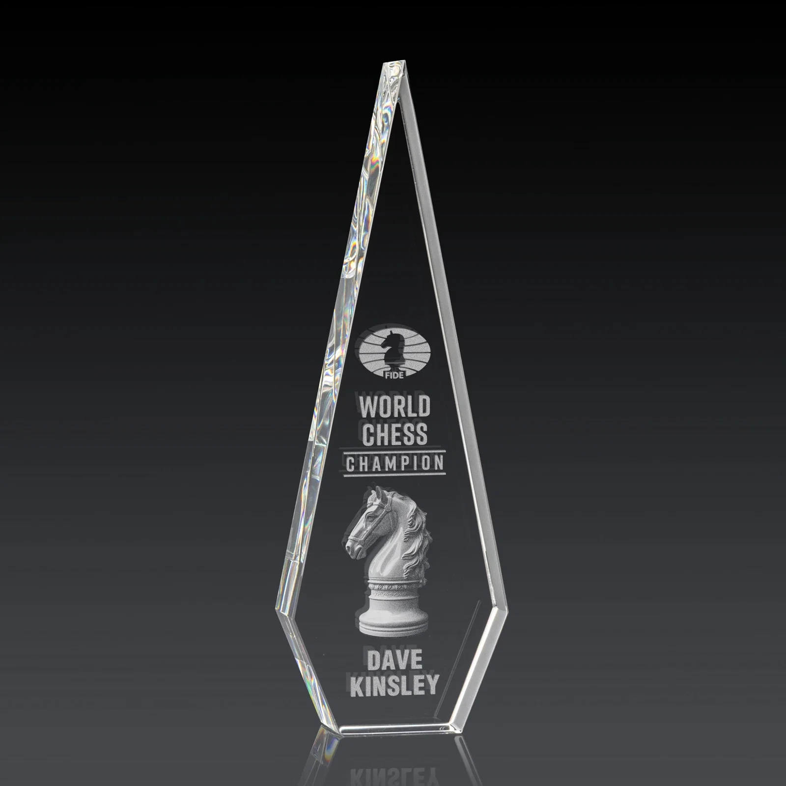 Personalized Optical Crystal Elongated Diamond Award for corporate award ceremonies