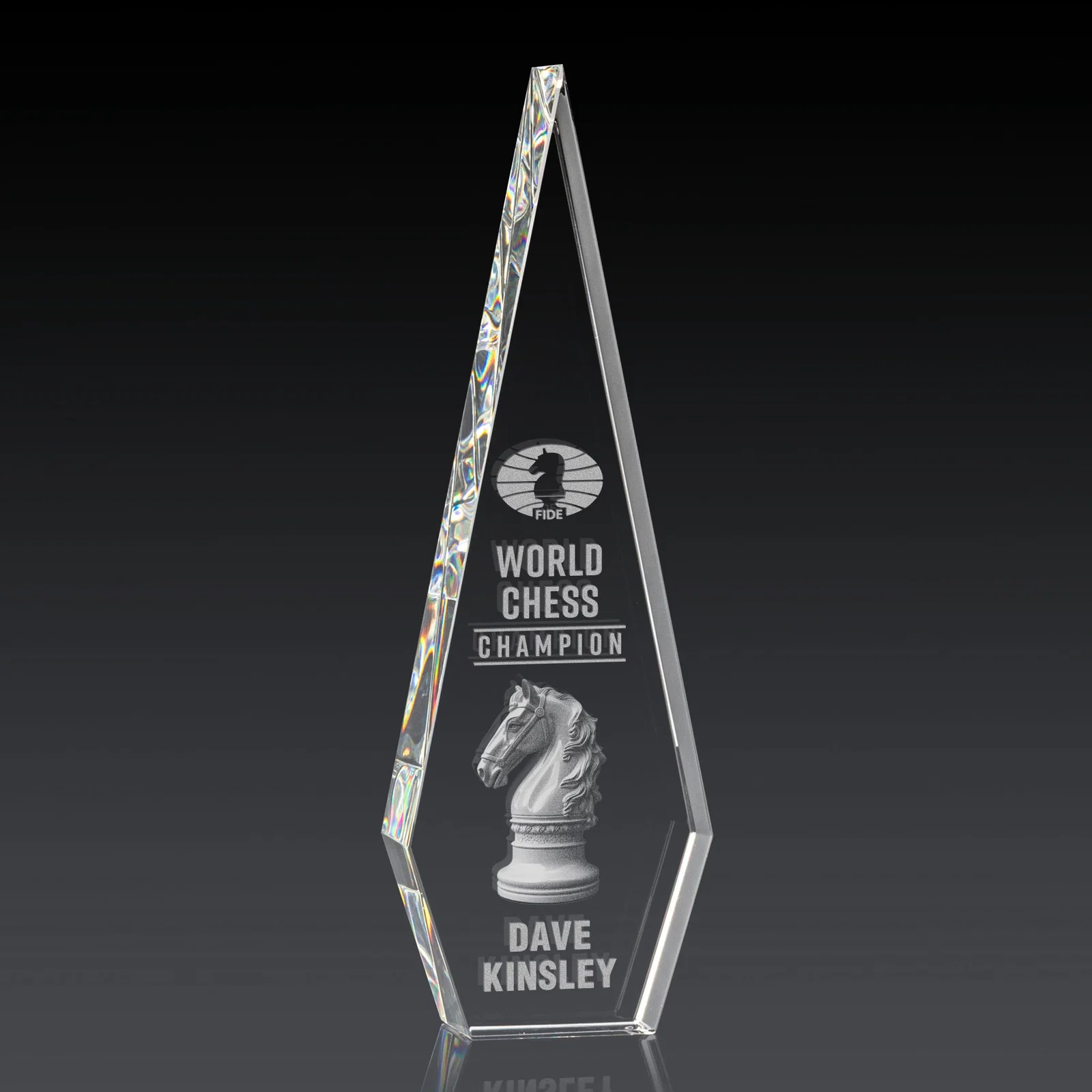 Personalized Optical Crystal Elongated Diamond Award for service anniversary gifts