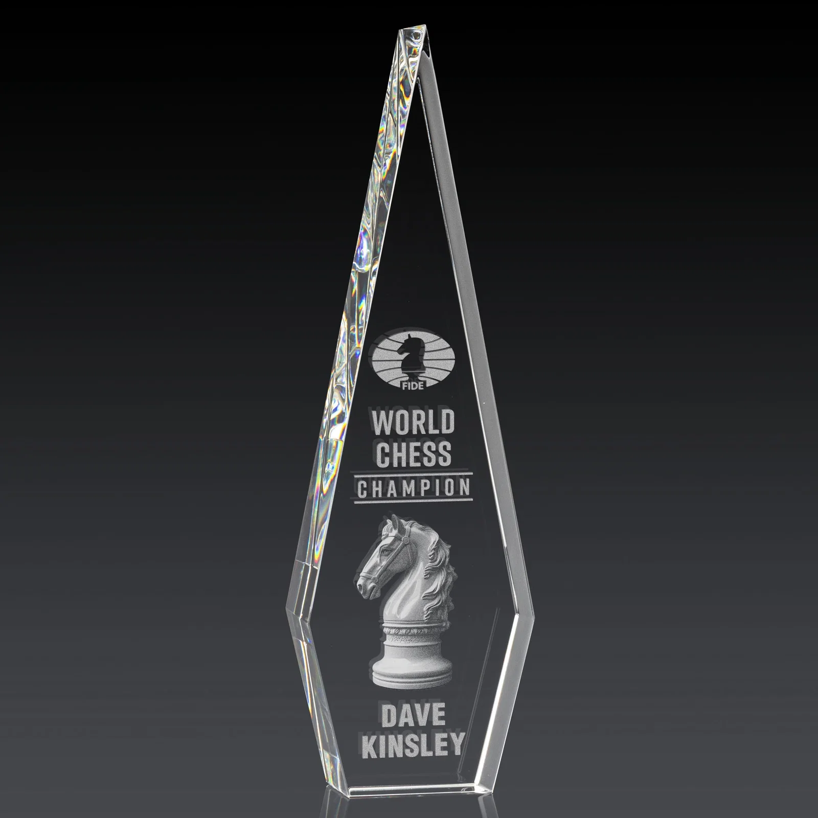 Personalized Optical Crystal Elongated Diamond Award for sales achievement awards