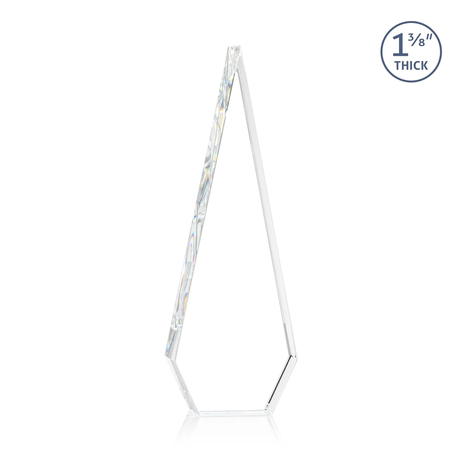 Personalized Optical Crystal Elongated Diamond Award for retirement presentations