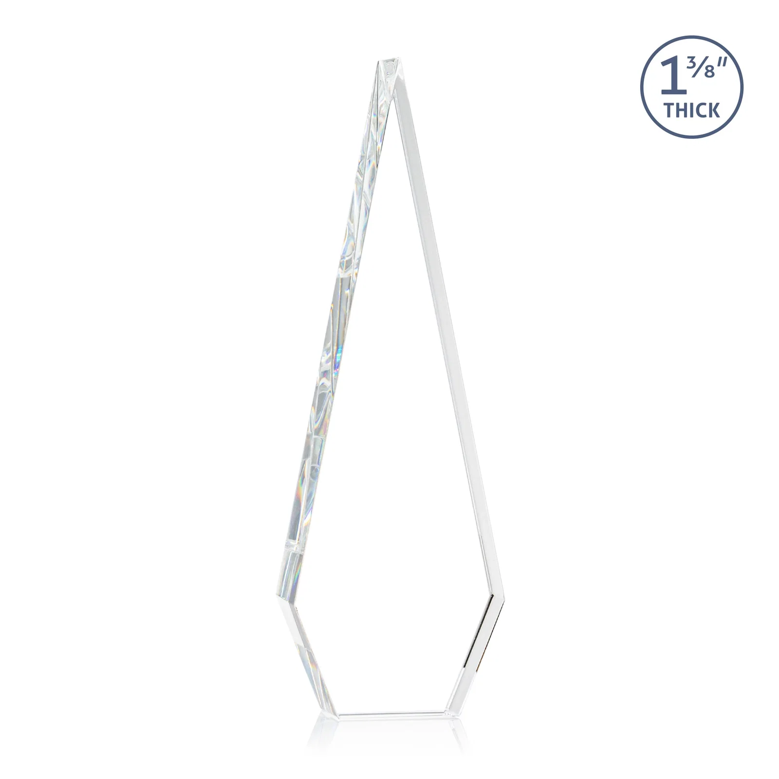 Personalized Optical Crystal Elongated Diamond Award for team milestone celebrations