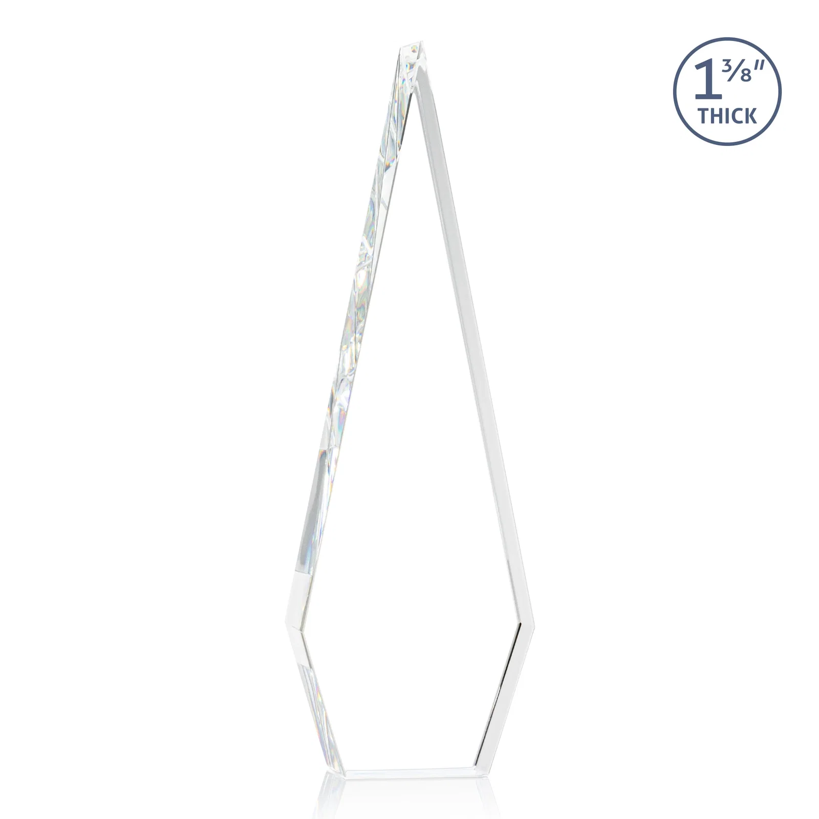 Personalized Optical Crystal Elongated Diamond Award for donor appreciation