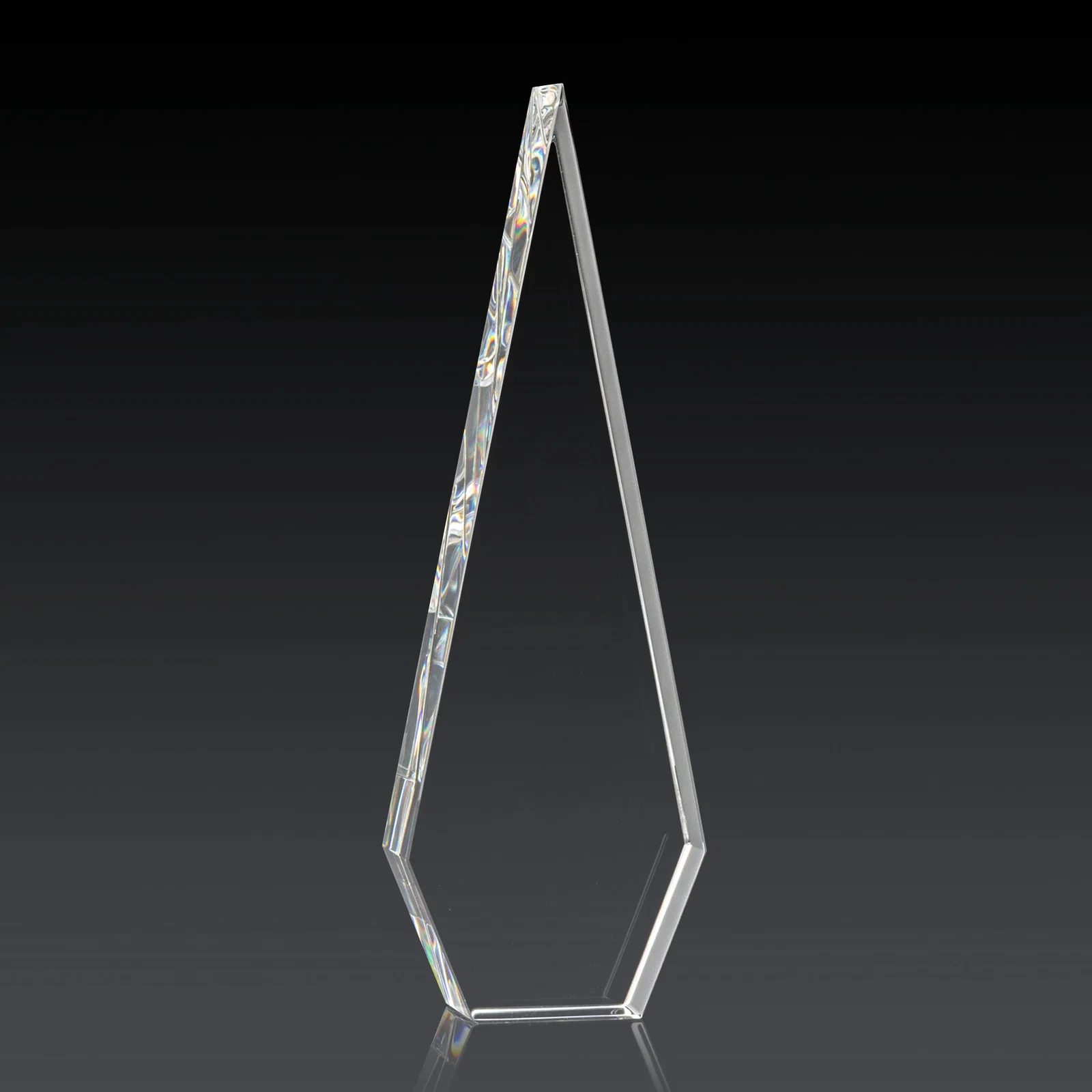 Personalized Optical Crystal Elongated Diamond Award for volunteer appreciation