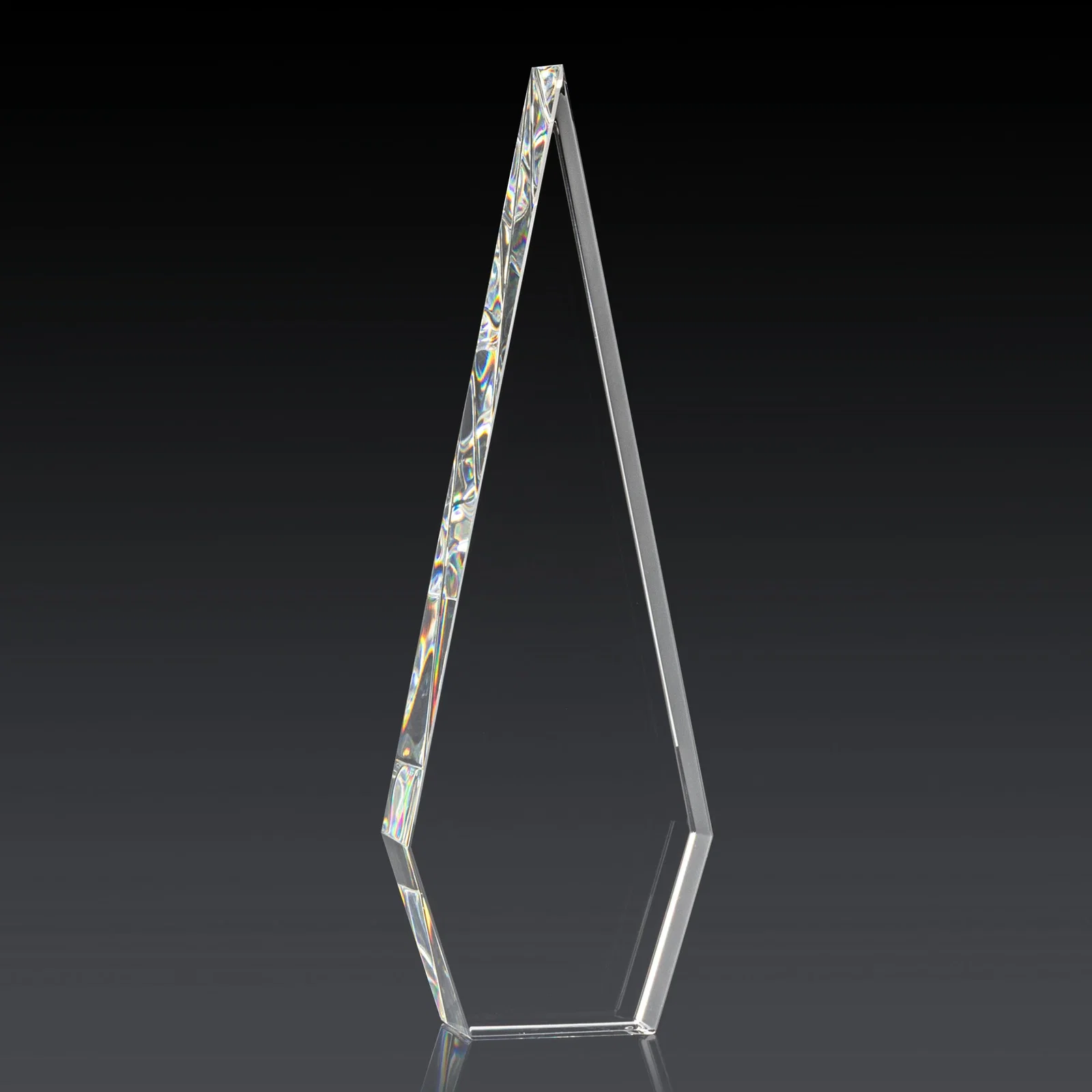 Personalized Optical Crystal Elongated Diamond Award for dealer and partner awards