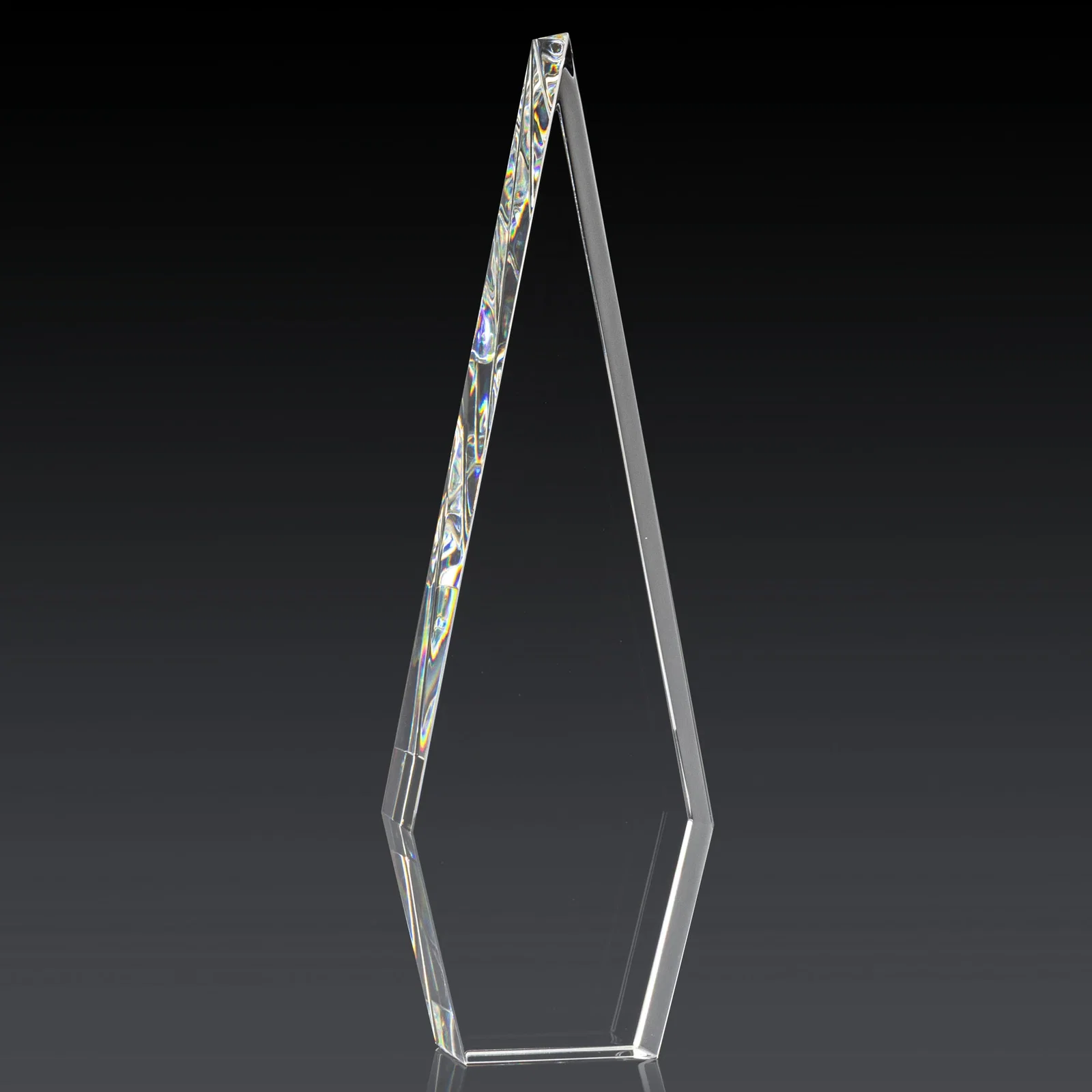 Personalized Optical Crystal Elongated Diamond Award for company anniversary events