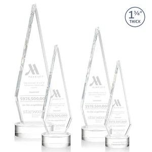 Optical Crystal Diamond Award with Second Etch Position