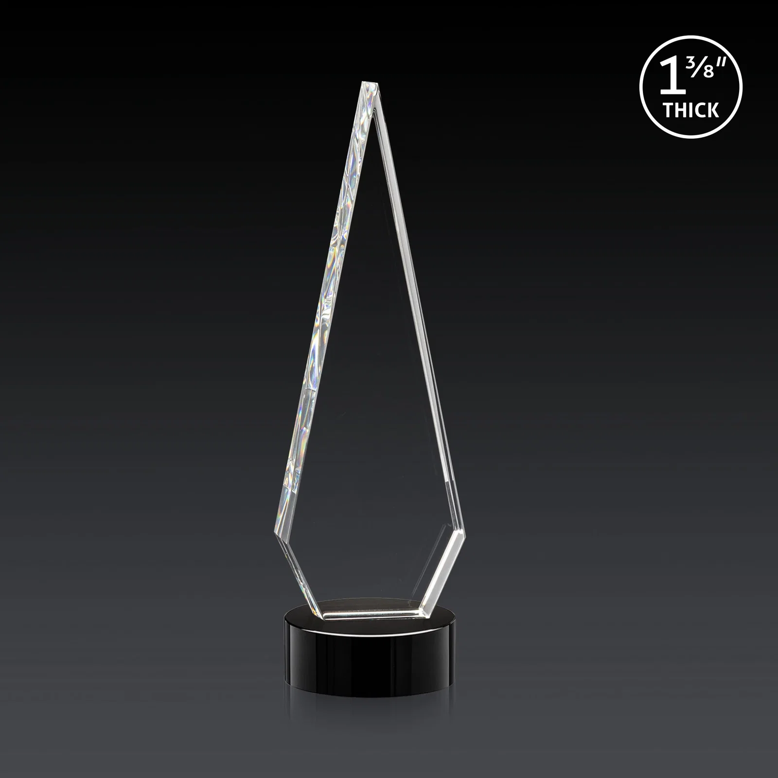 Custom Optical Crystal Diamond Award with Second Etch Position, with your logo for corporate award ceremonies