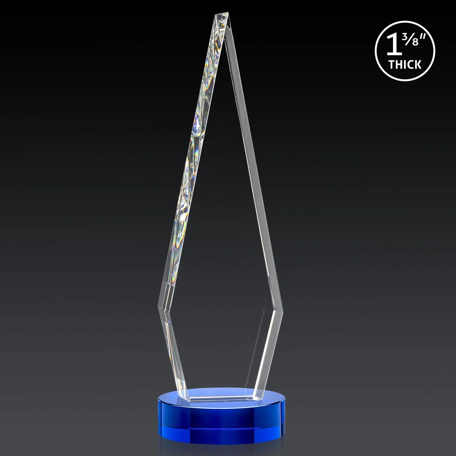 Custom Optical Crystal Diamond Award with Second Etch Position, with your logo for safety achievement programs