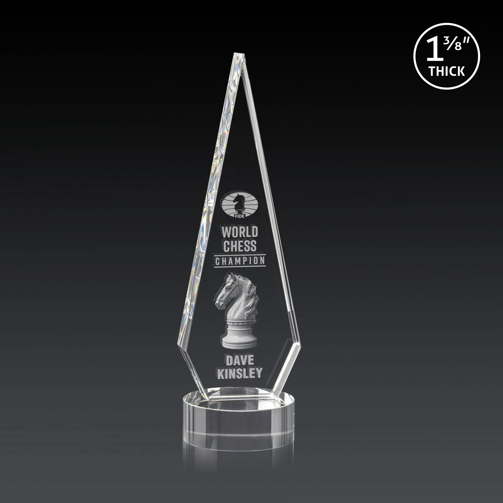 Branded Optical Crystal Diamond Award with Second Etch Position for donor appreciation