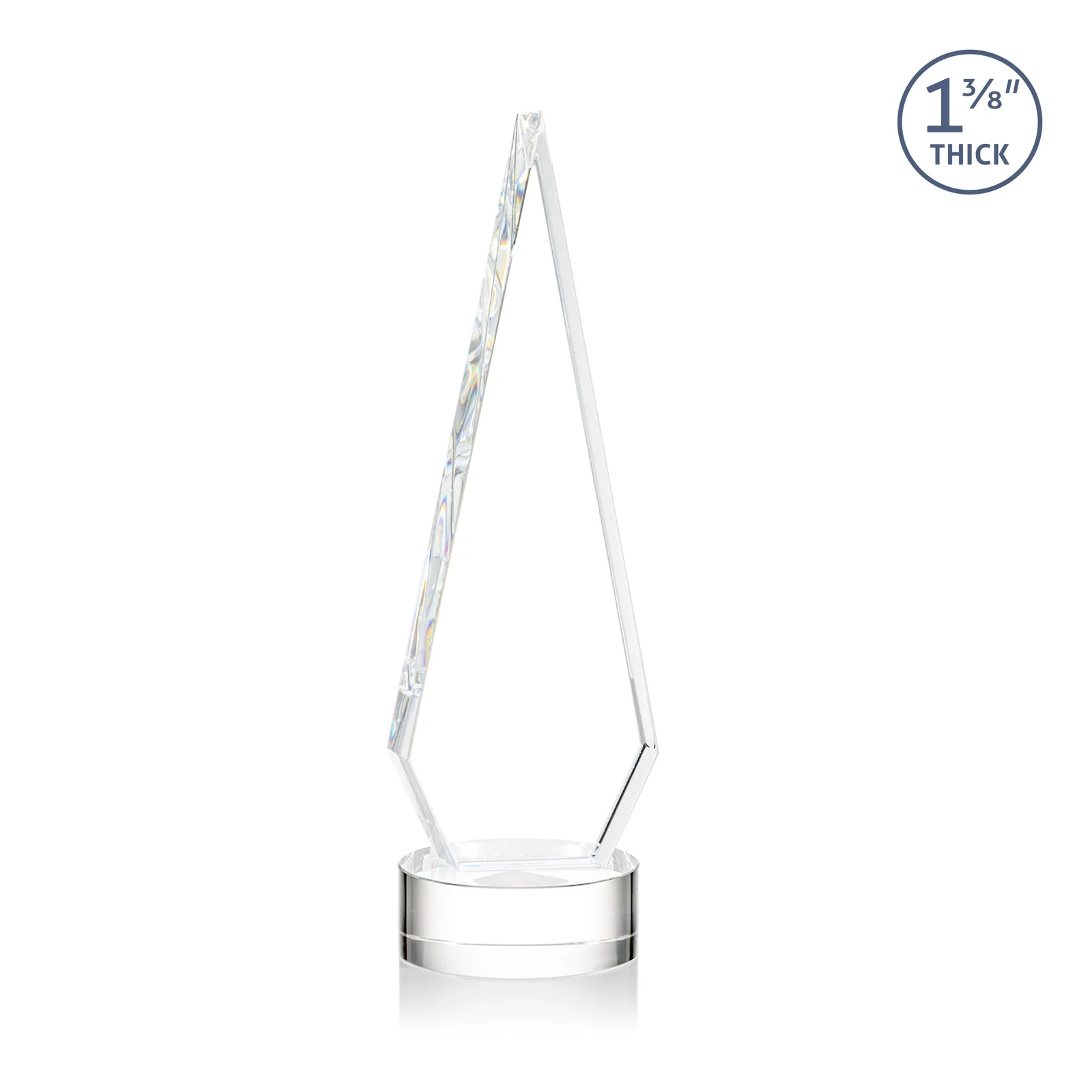 Customized Optical Crystal Diamond Award with Second Etch Position for corporate award ceremonies