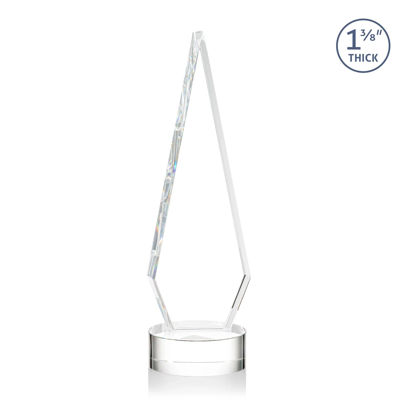 Customized Optical Crystal Diamond Award with Second Etch Position for service anniversary gifts