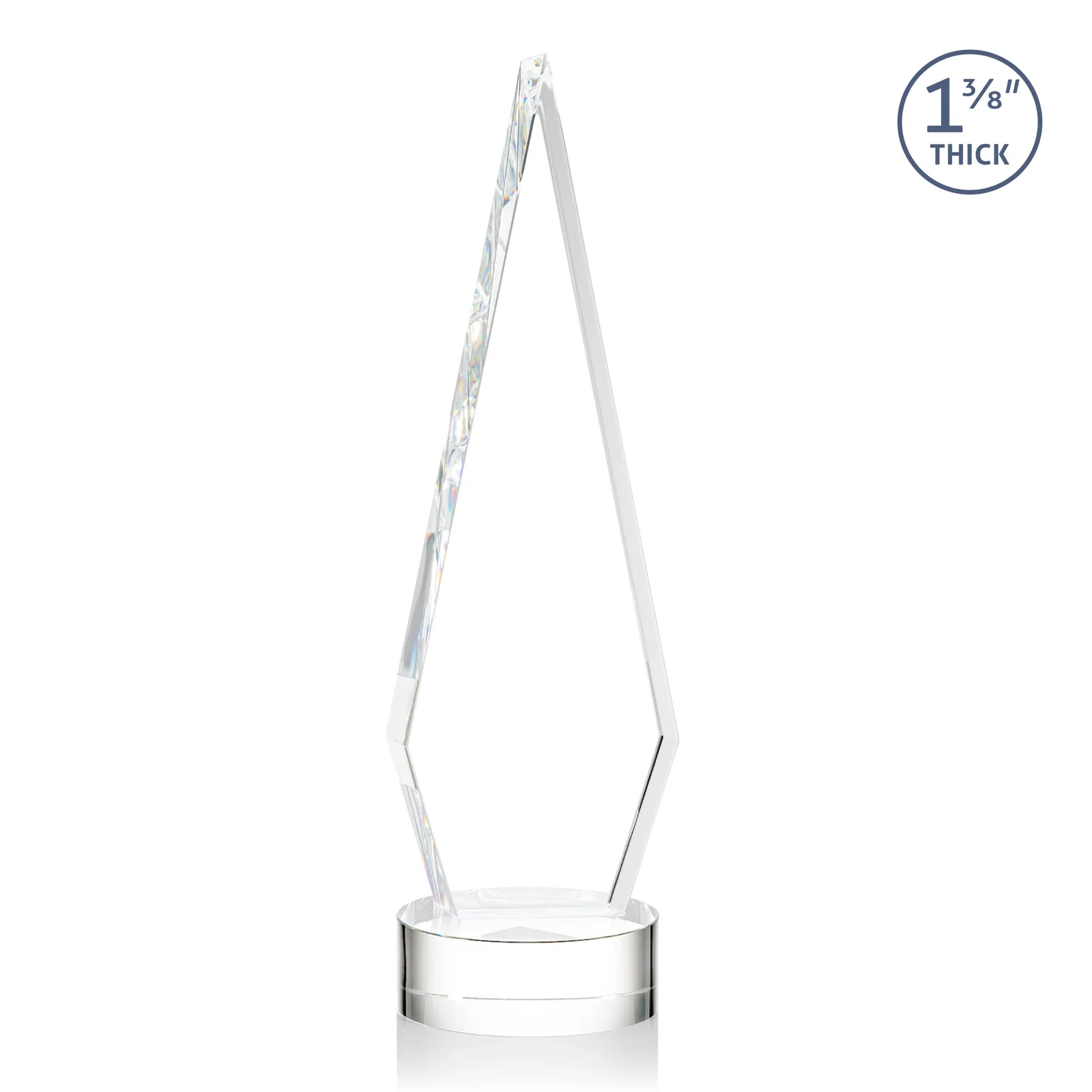 Customized Optical Crystal Diamond Award with Second Etch Position for sales achievement awards