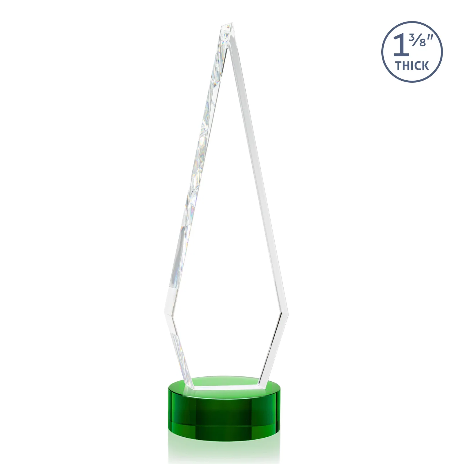 Customized Optical Crystal Diamond Award with Second Etch Position for donor appreciation