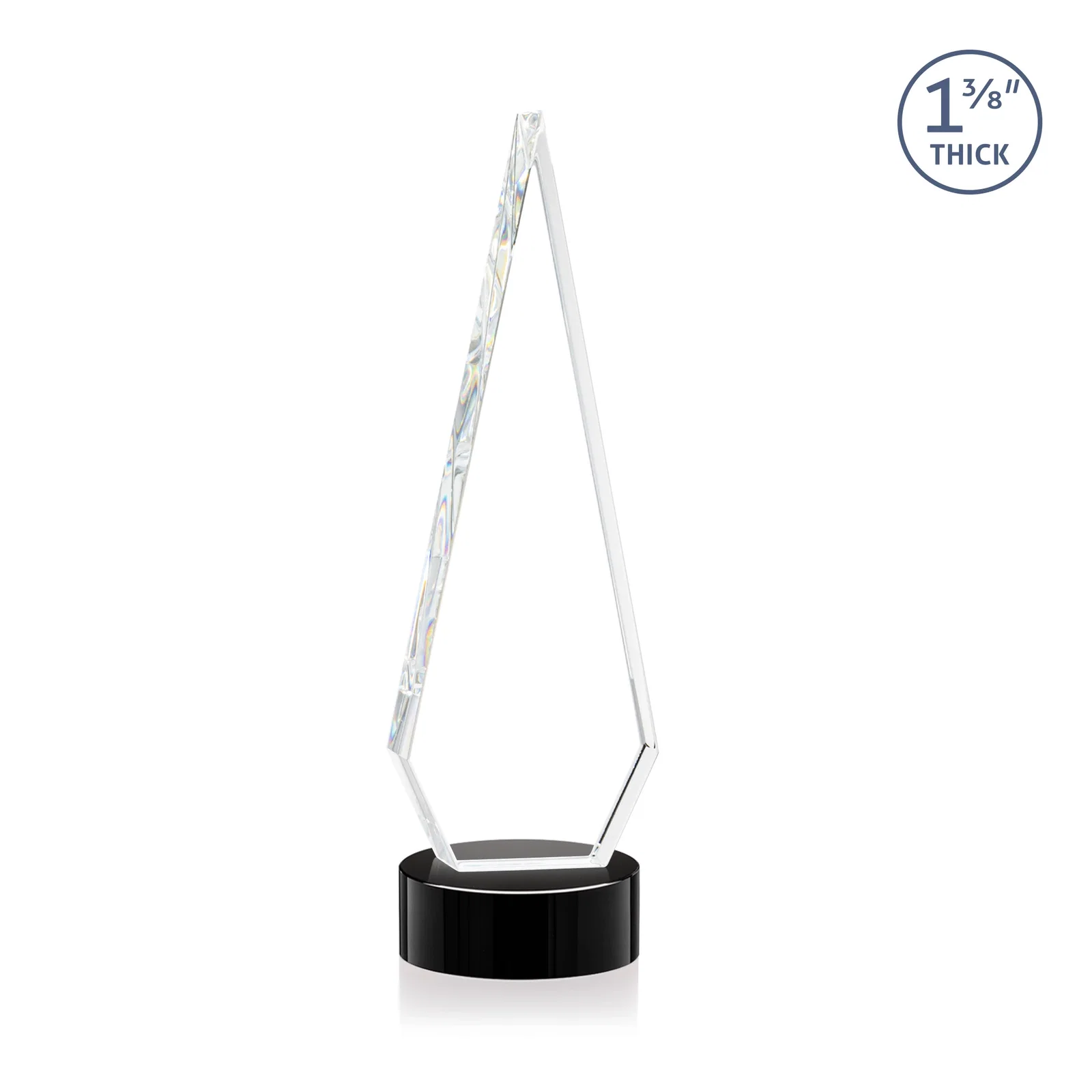 Customized Optical Crystal Diamond Award with Second Etch Position for graduation ceremonies