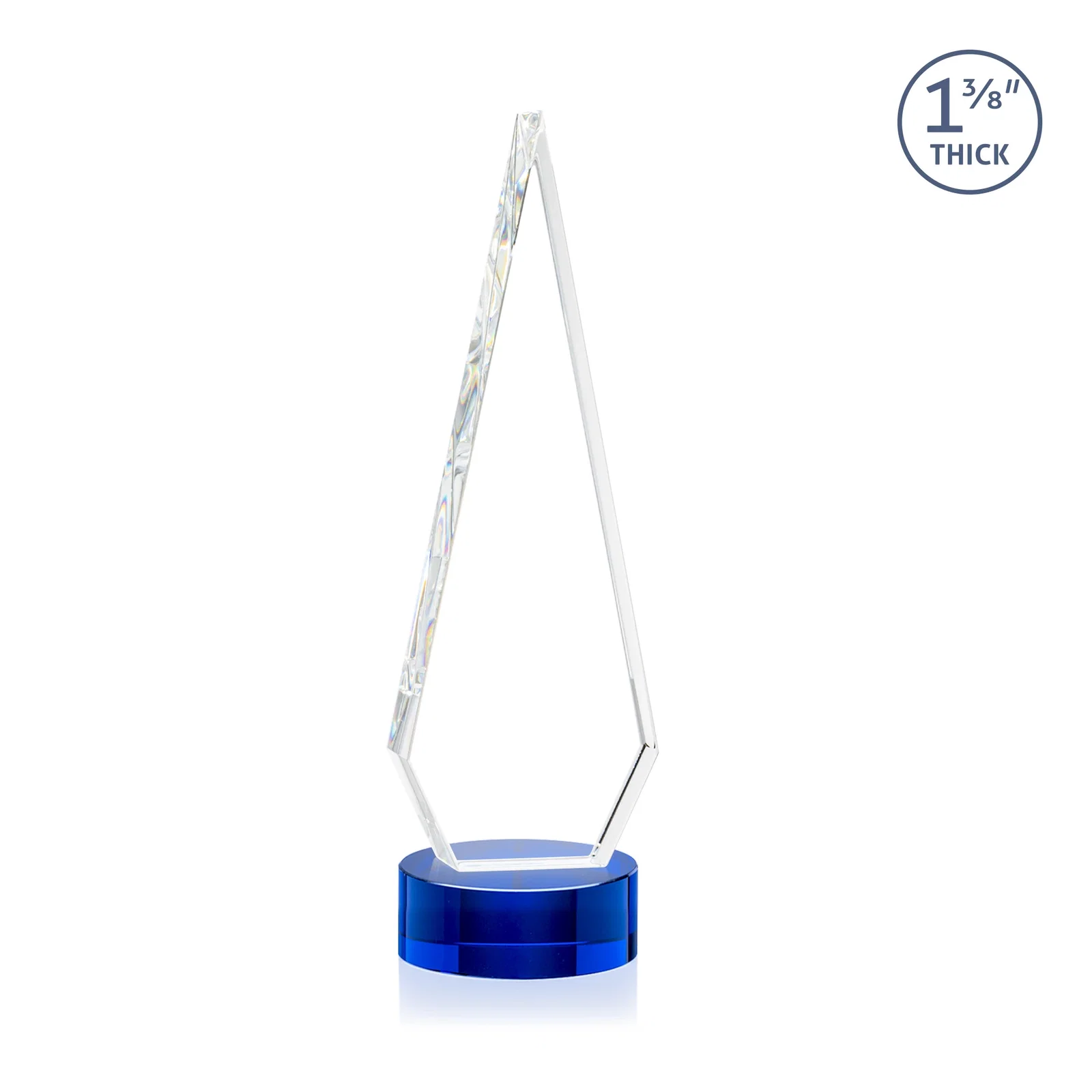 Customized Optical Crystal Diamond Award with Second Etch Position for company anniversary events