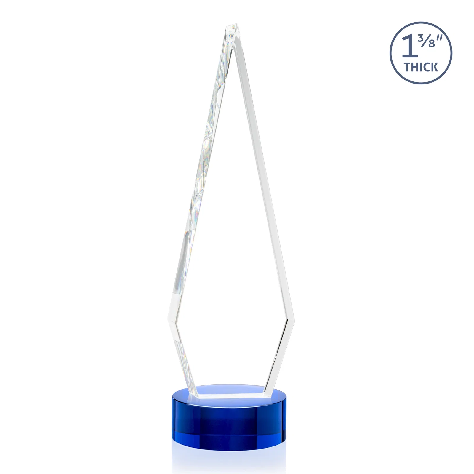 Custom engraved Optical Crystal Diamond Award with Second Etch Position for corporate award ceremonies