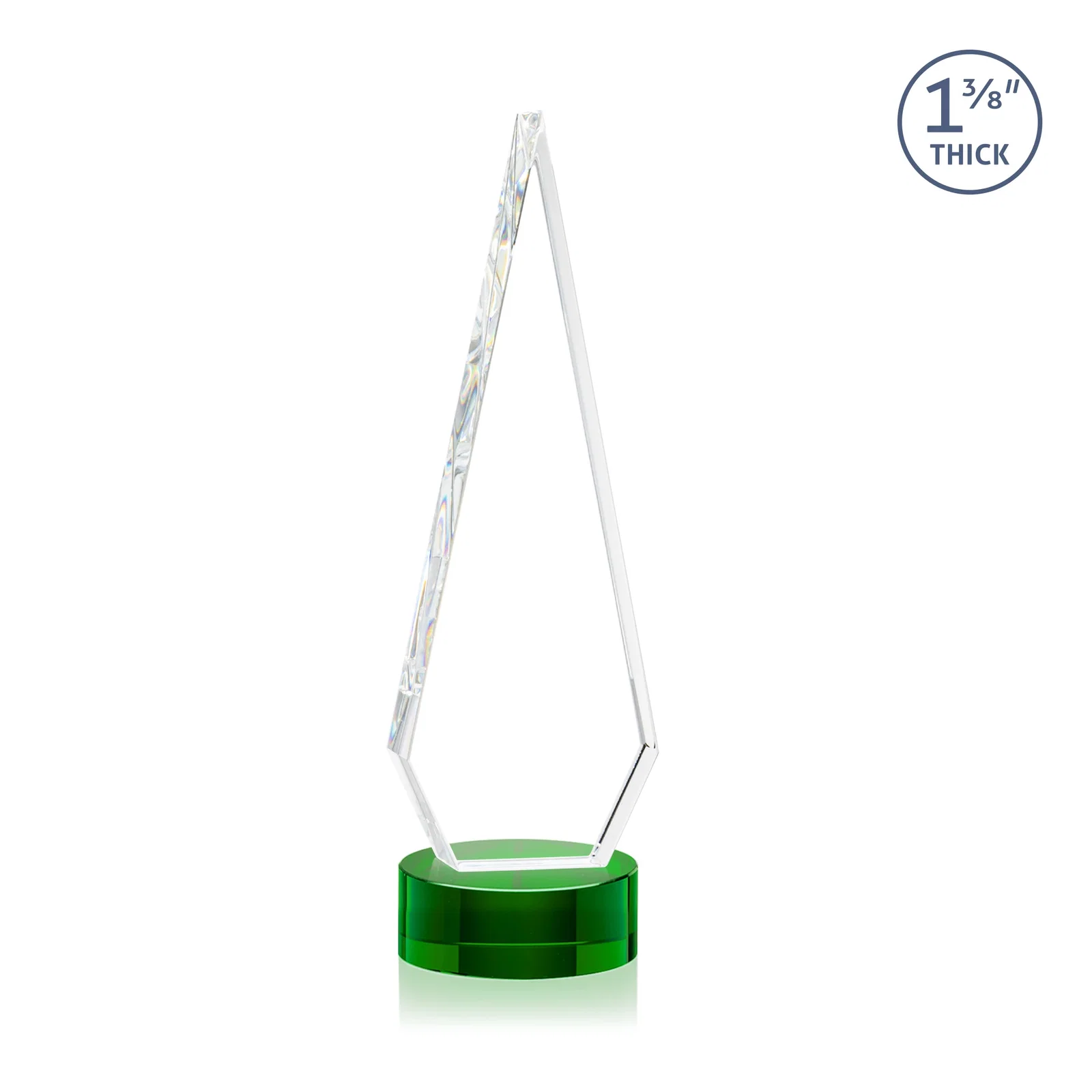 Custom engraved Optical Crystal Diamond Award with Second Etch Position for sales achievement awards