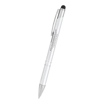 Blue model of the pen photographed straight on