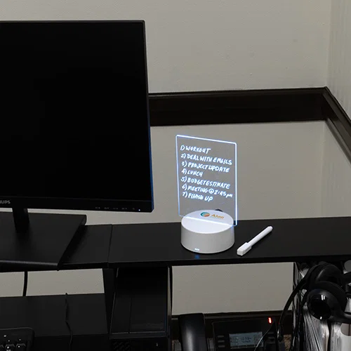 Sprite light-up writing pad with a glowing doodle, custom branded promotional LED note board