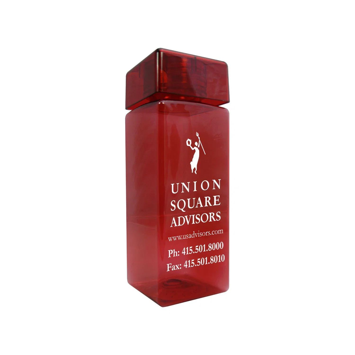 Square 28 Oz Tritan Bottle — Red — view 2