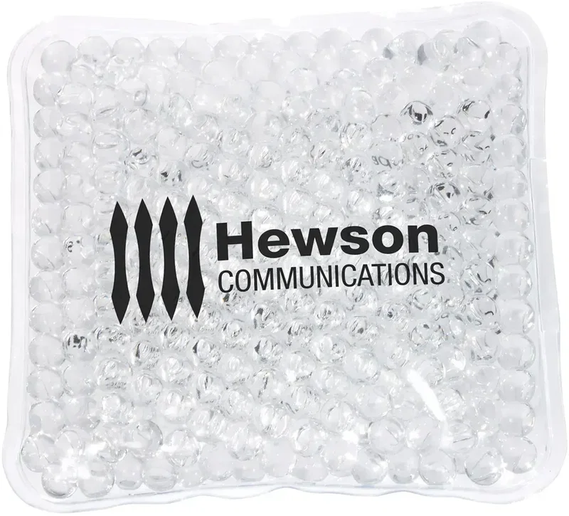 Color options of the custom square Aqua Pearls hot/cold pack for pharmacy giveaways