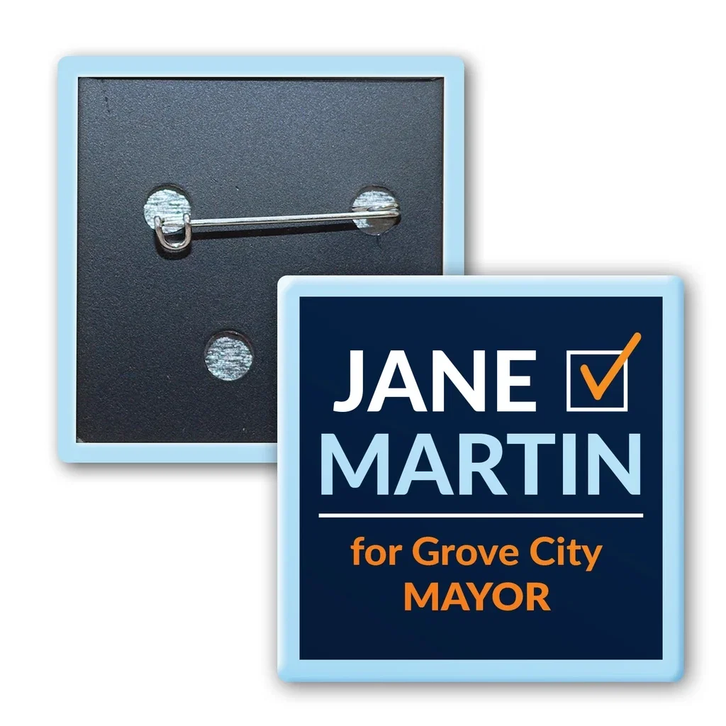 Custom Square Button w/ Pin — Custom — view 2