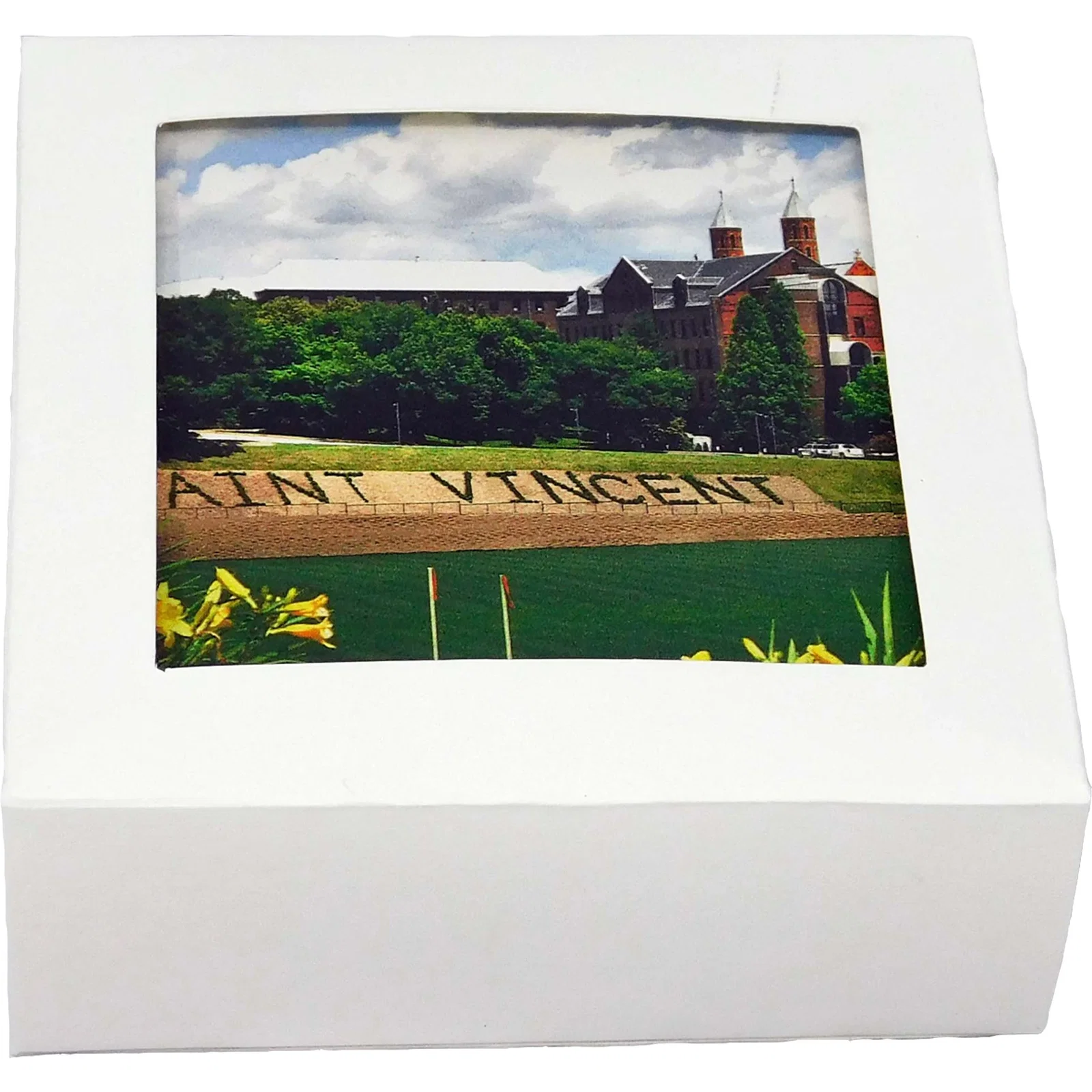 Square Ceramic Coaster: 4 Pc. Set with Stand — view 3