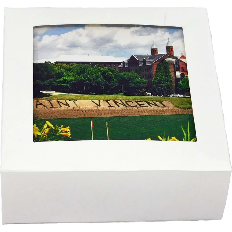 Square Ceramic Coaster: 4 Pc. Set with Stand — view 3