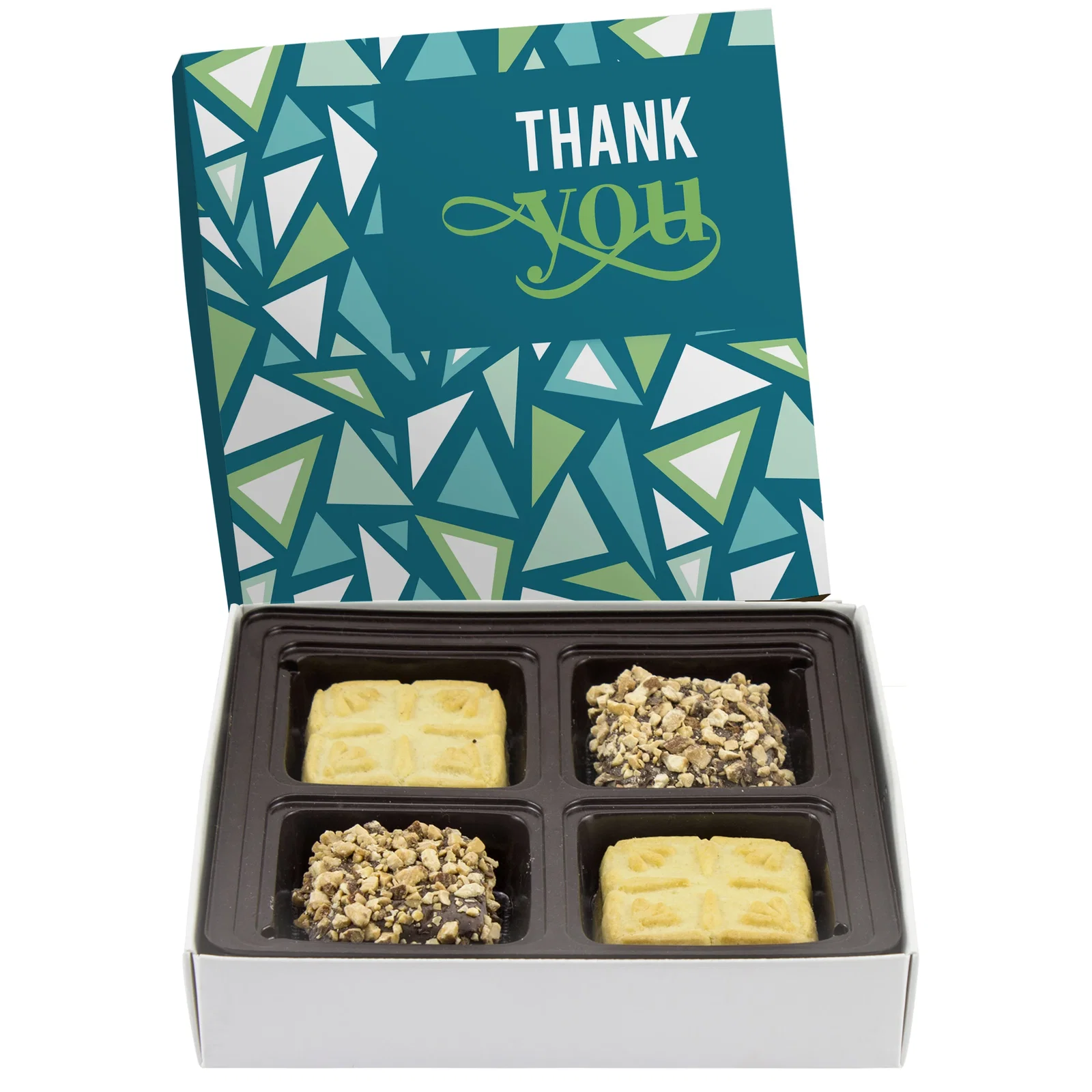Printed lid area on a slim square gift box