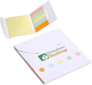 Square Deal 5-Color Sticky Note Wallet