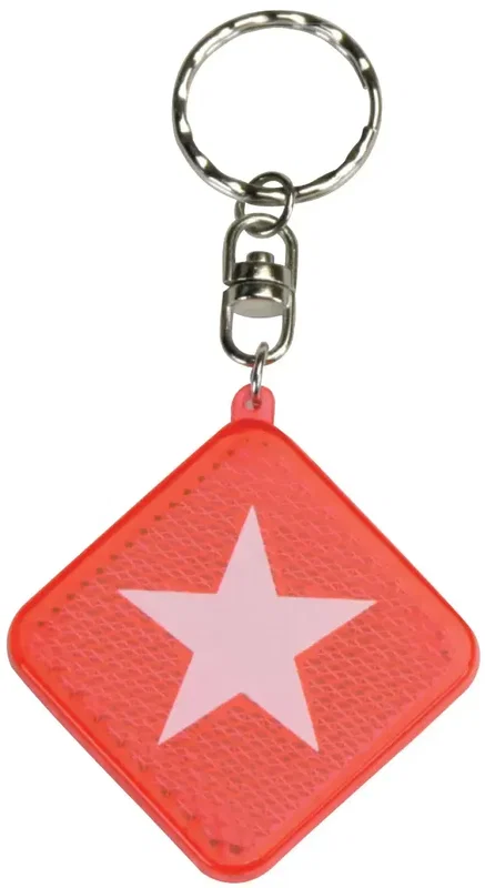 Custom Reflective Keyring - Diamond Red — view 1
