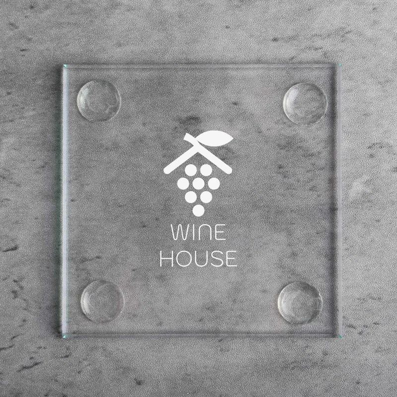 Square Glass Coasters: Single — view 2