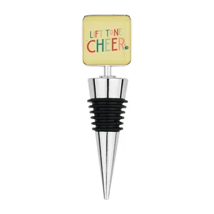 Custom Logo Wine Stopper - Square Zinc