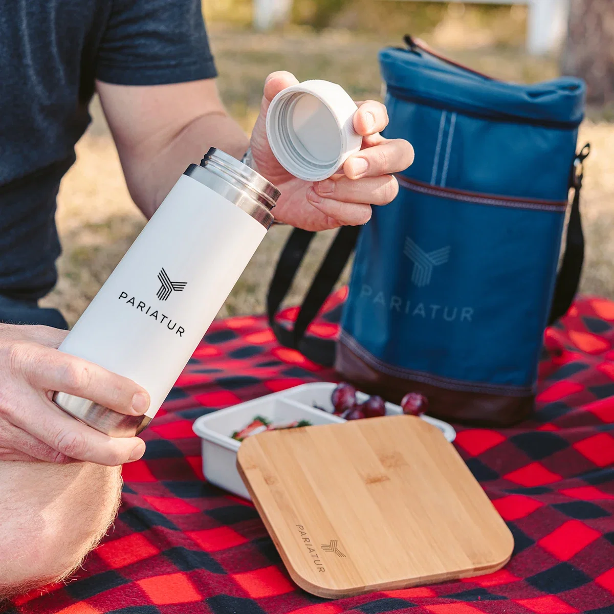 Square Meal Bento Box held in hand