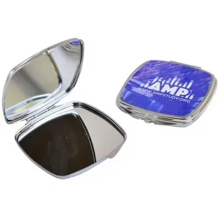 Square Metal Compact Mirror - Full Color β view 1