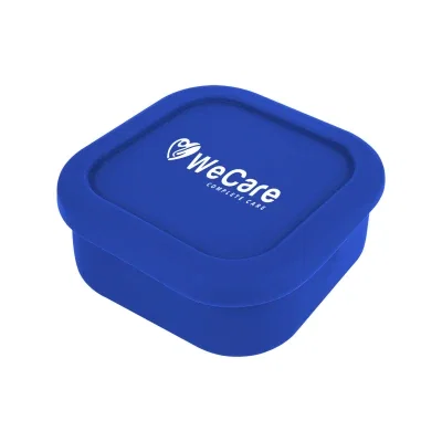Blue container opened to reveal the interior