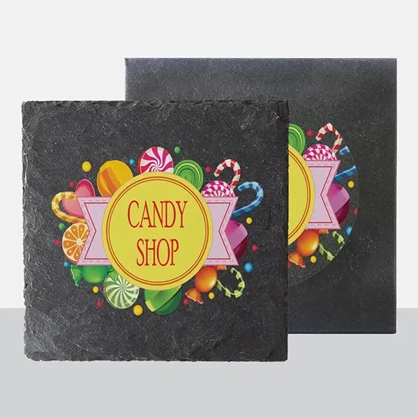 Square Slate Coaster — view 1