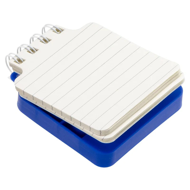 Close-up of the custom Spiral Notebook Push Pop's logo imprint area, style 4