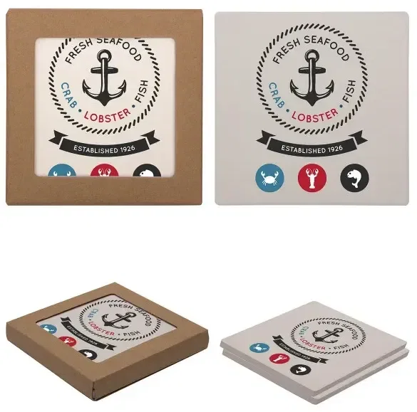 Custom Square Two Coaster Set