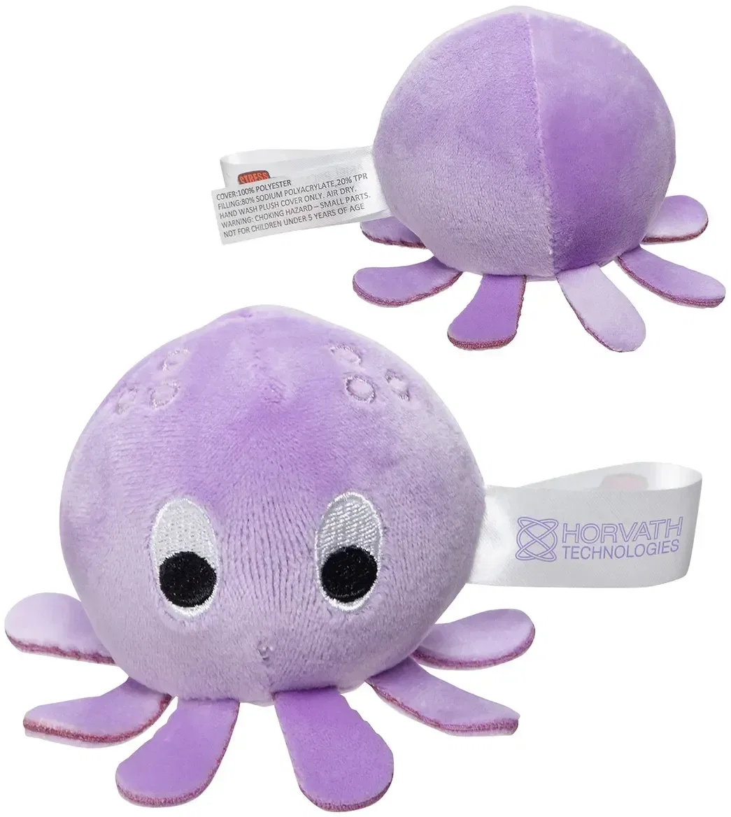 Stress Busters plush squeeze toy with custom logo, soft branded gel-bead sensory ball, style 15
