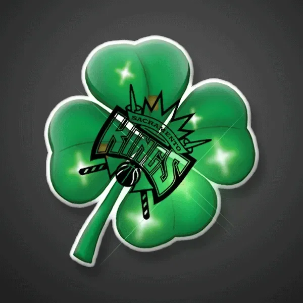St. Patrick's Day Blinking Clover Light-Up Pin — view 2